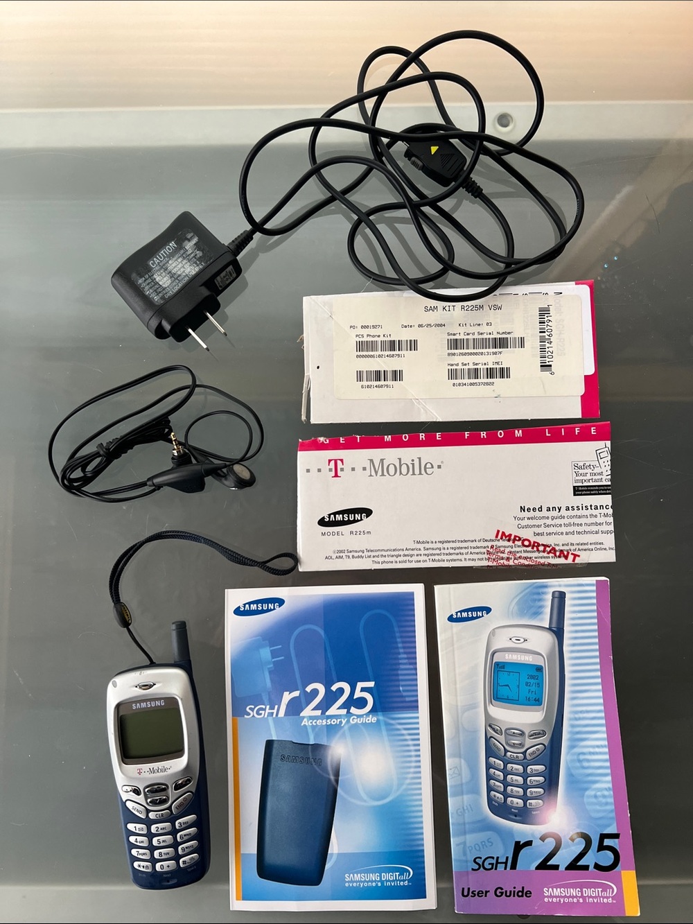 📱Vintage Samsung SGH-R225M T-Mobile Cell Phone Complete Bundle Y2K Manuals Retro